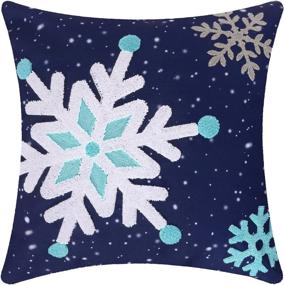 img 2 attached to Grelucgo Embroidered Christmas Snowflakes Pillow