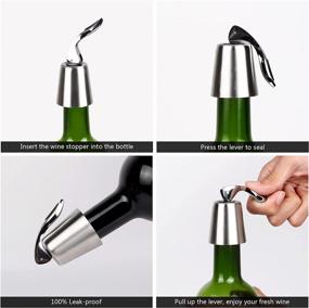 img 3 attached to 🍾 Premium Stainless Steel Wine Bottle Stoppers – Reusable Silicone Wine Corks for Freshness – 4 Pack