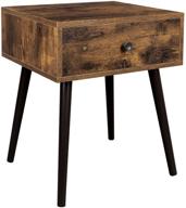 🛋️ vintage style sofa side table with drawer for bedroom - vasagle nightstand in rustic brown ulet176b01 логотип