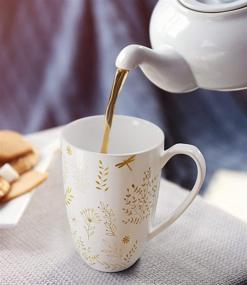 img 1 attached to 🍵 Impressive Immaculife Tea Cup Infuser Ceramic: Infuse Your Tastebuds with Elegance