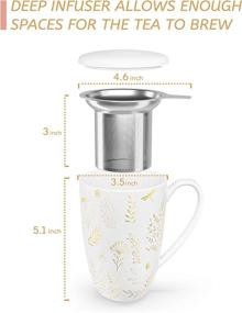 img 2 attached to 🍵 Impressive Immaculife Tea Cup Infuser Ceramic: Infuse Your Tastebuds with Elegance