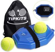 🎾 tipkits tennis trainer rebound ball | non-slip mat, portable solo tennis training equipment for kids/adults | 6 cords & 2 replacement balls logo