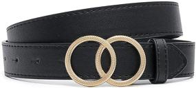 img 3 attached to 🔍 IFENDEI Women's Gold Double Round Buckle Skinny Belt for Jeans - Enhanced SEO