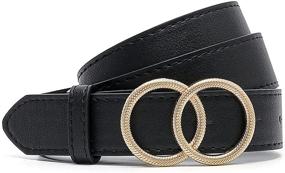 img 4 attached to 🔍 IFENDEI Women's Gold Double Round Buckle Skinny Belt for Jeans - Enhanced SEO