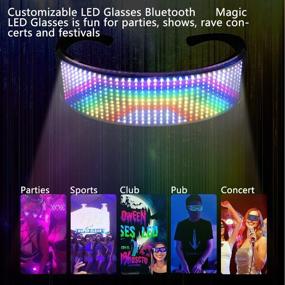 img 1 attached to LEAMTUZO, Customizable LED Bluetooth Glasses - Light up Parties, Concerts, Festivals, Raves - for Adults