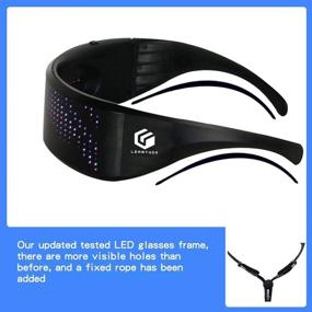 img 3 attached to LEAMTUZO, Настраиваемые светодиодные Bluetooth очки - Подсветите вечеринки, концерты, фестивали, рейвы - для взрослых.