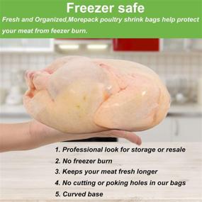 img 1 attached to 🐔 Poultry Shrink Wrap Bags: Clear Heat Shrink Bags 10x16 Inches, BPA Free & Freezer Safe - 50 Pcs with Zip Ties and Silicone Straw for Chickens, Rabbits