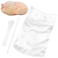 🐔 poultry shrink wrap bags: clear heat shrink bags 10x16 inches, bpa free & freezer safe - 50 pcs with zip ties and silicone straw for chickens, rabbits логотип