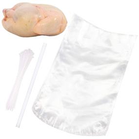 img 4 attached to 🐔 Poultry Shrink Wrap Bags: Clear Heat Shrink Bags 10x16 Inches, BPA Free & Freezer Safe - 50 Pcs with Zip Ties and Silicone Straw for Chickens, Rabbits