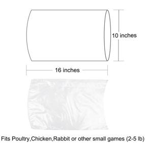 img 3 attached to 🐔 Poultry Shrink Wrap Bags: Clear Heat Shrink Bags 10x16 Inches, BPA Free & Freezer Safe - 50 Pcs with Zip Ties and Silicone Straw for Chickens, Rabbits