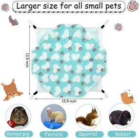 img 3 attached to 🐹 2-Piece Hanging Hammock and Warm Bed Set for Guinea Pigs, Hamsters, Rats, Ferrets, Squirrels, and Other Small Pets - Soft Mat Included