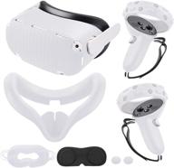 🛡️ oculus quest 2 accessories bundle: silicone face cover, vr shell cover, touch controller grip cover, protective lens cover, disposable eye cover logo