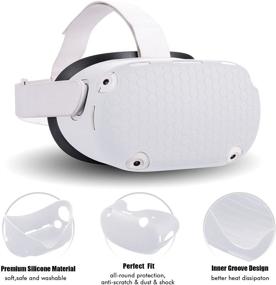 img 3 attached to 🛡️ Oculus Quest 2 Accessories Bundle: Silicone Face Cover, VR Shell Cover, Touch Controller Grip Cover, Protective Lens Cover, Disposable Eye Cover
