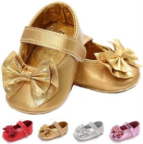 img 4 attached to 👶 LAFEGEN Baby Girls Mary Jane Flats: Non Slip Soft Sole PU Leather Shoes for Newborns and Infants