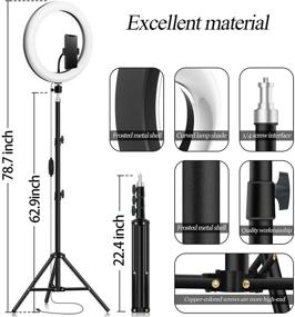 img 1 attached to 📸 14 Inch LED Ringlight with Stand: Big Selfie Ring Light, Circle Lamp with Phone Holder & Camera Tripod for Photography Lighting, Video Recording, Live Streaming on YouTube & TikTok