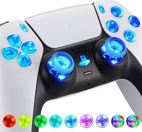 img 1 attached to 🎮 eXtremeRate Multi-Colored Luminated D-pad Thumbstick Share Option Home Face Buttons for PS5 Controller BDM-010, 7 Colors 9 Modes Dynamic LED Kit for PlayStation 5 Controller - Controller NOT Included