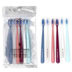 img 4 attached to 6 Pack Multicolor Simplosophy Ergonomic Toothbrush