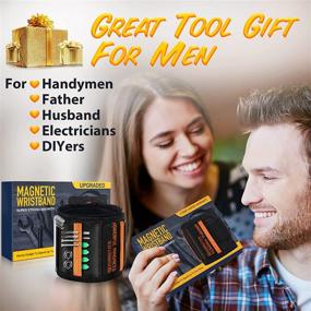 img 3 attached to Men's Magnetic Wristband - Perfect Christmas Stocking Stuffers for Dad and Women, 15 Super Strong Magnets, Cool Gadgets for Men, Mens Gift Ideas, Wrist Tool Belt Set Holder for Screws, Nails, Drill Bits