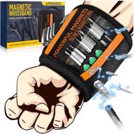 men's magnetic wristband - perfect christmas stocking stuffers for dad and women, 15 super strong magnets, cool gadgets for men, mens gift ideas, wrist tool belt set holder for screws, nails, drill bits logo