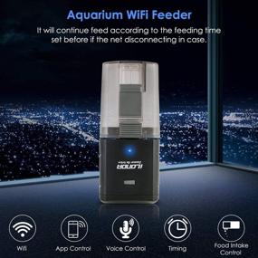 img 2 attached to Upgraded Lychee Aquarium WiFi Control Automatic Fish Feeder with APP, Auto Fish Food Dispenser for Home and Office (Black)