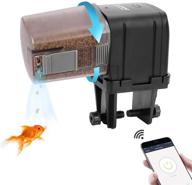 upgraded lychee aquarium wifi control automatic fish feeder with app, auto fish food dispenser for home and office (black) logo