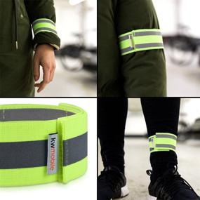 img 1 attached to 🏃 kwmobile Reflective Armbands - High Visibility Safety Bands for Jogging, Cycling, Walking - Neon Reflective Straps for Arm, Leg, Ankle, Wrist - Improve Outdoor Visibility