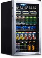 🍺 newair 126-can beverage refrigerator cooler - mini bar beer fridge with right hinge glass door - 34f cooling - ab-1200 - stainless steel логотип