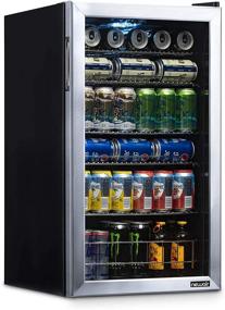 img 4 attached to 🍺 NewAir 126-Can Beverage Refrigerator Cooler - Mini Bar Beer Fridge with Right Hinge Glass Door - 34F Cooling - AB-1200 - Stainless Steel