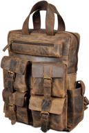 leather laptop backpack for devil hunting logo