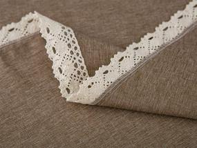 img 2 attached to 🌸 E-HouseHome Faux Linen Lace Tablecloth