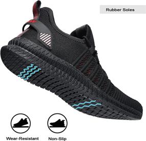 img 2 attached to 👟 VNANV Men's Running Shoes Sneakers - Slip-on Athletic Shoes for Men, Casual Tennis Walking Shoes, Black Sports Gym Breathable Rubber Work Shoe