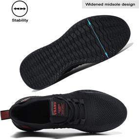 img 1 attached to 👟 VNANV Men's Running Shoes Sneakers - Slip-on Athletic Shoes for Men, Casual Tennis Walking Shoes, Black Sports Gym Breathable Rubber Work Shoe