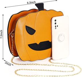 img 3 attached to 🎃 Miayon Halloween Pumpkin Purse: Chic Crossbody Bag for Women with Bat Ornament and PU Material