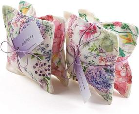 img 4 attached to Aucuda Handmade Lavender Scented Fabric Sachet Bags for Closets and Drawers - Set of 4, Ideal for Housewarming, Bridal Party, Hostess, Linen Decor - Great Gift!