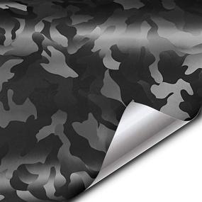 img 4 attached to 🖤 VViViD+ 2020 Edition Black Stealth Camouflage Vinyl Wrap Roll - Medium Size (1ft x 5ft)