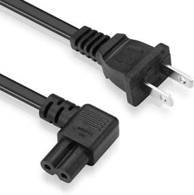img 2 attached to High-Quality [UL Listed] 12FT Power Cord Cable: Samsung TCL Roku LG Sharp Toshiba Insignia Sony LED LCD TV, Canon PIXMA, HP Envy/OfficeJet Printer Right Angle Replacement