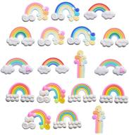 🌈 pupdoge 18pcs rainbow slime charms clouds resin flatbacks for scrapbooking craft diy decoration logo