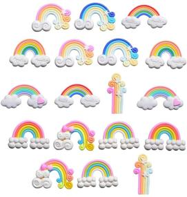 img 4 attached to 🌈 Pupdoge 18pcs Rainbow Slime Charms Clouds Resin Flatbacks for Scrapbooking Craft DIY Decoration