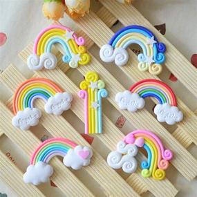 img 3 attached to 🌈 Pupdoge 18pcs Rainbow Slime Charms Clouds Resin Flatbacks for Scrapbooking Craft DIY Decoration