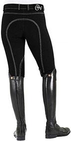 img 2 attached to 👖 Stylish and Comfortable Ovation Women's Euro Melange Breeches with Zip Front & Knee Patch Detail