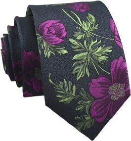 img 2 attached to 👔 Fashionable Purple Floral Necktie for Men with Gentlemen Accessories - Ties, Cummerbunds & Pocket Squares