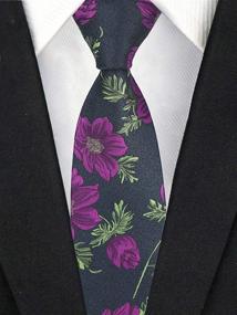 img 1 attached to 👔 Fashionable Purple Floral Necktie for Men with Gentlemen Accessories - Ties, Cummerbunds & Pocket Squares