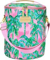 lilly pulitzer pink/green insulated soft beach cooler with adjustable/removable strap and double zipper close - suite views: stay cool at the beach with style logo