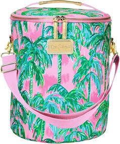 img 2 attached to Lilly Pulitzer Pink/Green Insulated Soft Beach Cooler with Adjustable/Removable Strap and Double Zipper Close - Suite Views: Stay Cool at the Beach with Style