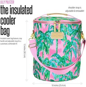 img 1 attached to Lilly Pulitzer Pink/Green Insulated Soft Beach Cooler with Adjustable/Removable Strap and Double Zipper Close - Suite Views: Stay Cool at the Beach with Style