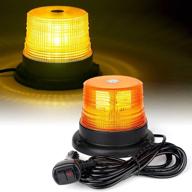 🚨 xprite amber led beacon strobe light: rooftop warning flashing caution lights for construction vehicles, tow trucks, security patrol - magnetic base, ideal for postal, golf carts, utv atv, snow plows logo