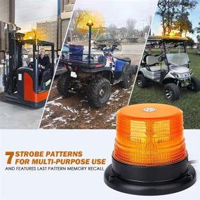 img 2 attached to 🚨 Xprite Amber LED Beacon Strobe Light: Rooftop Warning Flashing Caution Lights for Construction Vehicles, Tow Trucks, Security Patrol - Magnetic Base, Ideal for Postal, Golf Carts, UTV ATV, Snow Plows