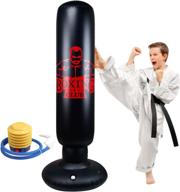 locsee inflatable punching bag for kids & adults: 63 inch freestanding bop bag with stand - ultimate kickboxing & fitness training equipment logo