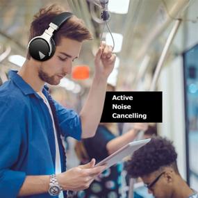 img 2 attached to 🎧 Tapvos E7 Noise Cancelling Over The Ear Bluetooth Headphones with Built-in Microphone, Deep Bass, 28 Hours Playback, Compatible with Android and Windows (Black)
