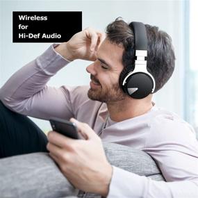 img 1 attached to 🎧 Tapvos E7 Noise Cancelling Over The Ear Bluetooth Headphones with Built-in Microphone, Deep Bass, 28 Hours Playback, Compatible with Android and Windows (Black)